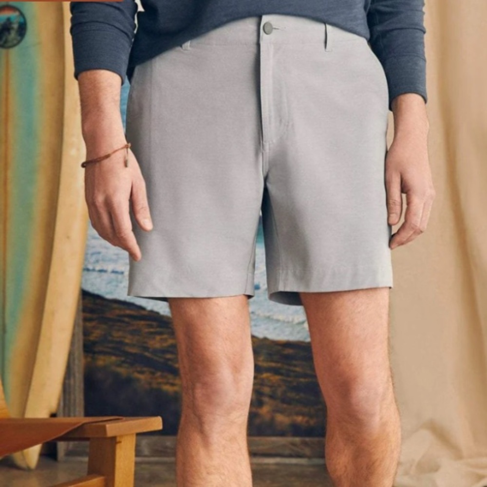 Faherty Men’s All Day 9” Shorts | Ice Grey | Size 38”